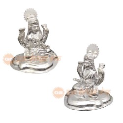 Lakshmi Idol in German Silver - 3.25 inches