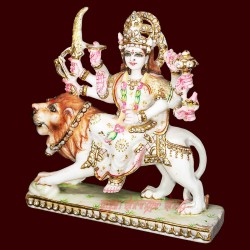 Mata Durga Idol in White Marble Ideal for Home Decor or showpiece Buy Online 