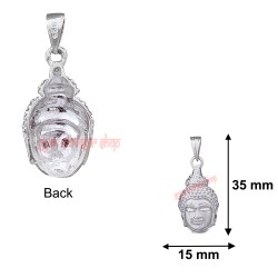 Gautama Buddha Face Pendant in 925 Sterling Silver
