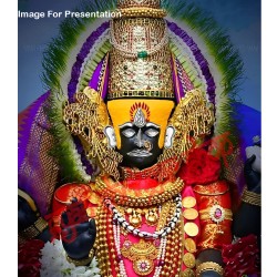 Lakshmi Devi Face Decoration Set - Copper with Silver Covering - Medium Size