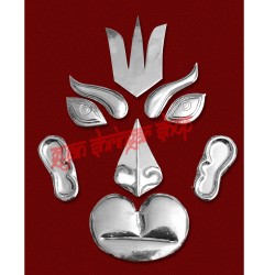 Hanuman Ji Face Decoration Set - Pure Copper with Silver Covering 