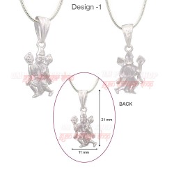 Hanuman Ji Fly Pose Locket with Chain in Sterling Silver