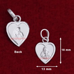 Heart Shape Saibaba Locket in Pure Silver / Pure Sterling Silver Aum for Men and Women 