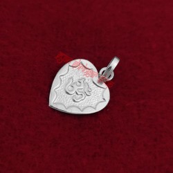 Heart Shape Om Locket in Pure / Pure Sterling Silver Aum for Men and Women 