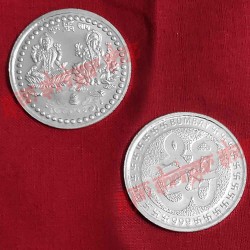 10g Lakshmi Ganesh Om Swastik German Silver Coin – Silver Plated Pooja & Gifting Coin