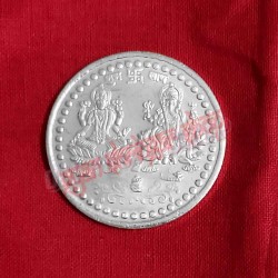 Auspicious Lakshmi Ganesh Om German Silver Coin for Puja & Gifting