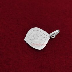 Leaf Shape Om Locket in Pure Silver / pure sterling Silver Aum for men and women 
