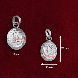 AUM Oval Shape Pendant in Pure Silver / Pure Sterling Silver A for Men and Women