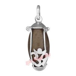 Om Design Narmada Shivling Silver Locket
