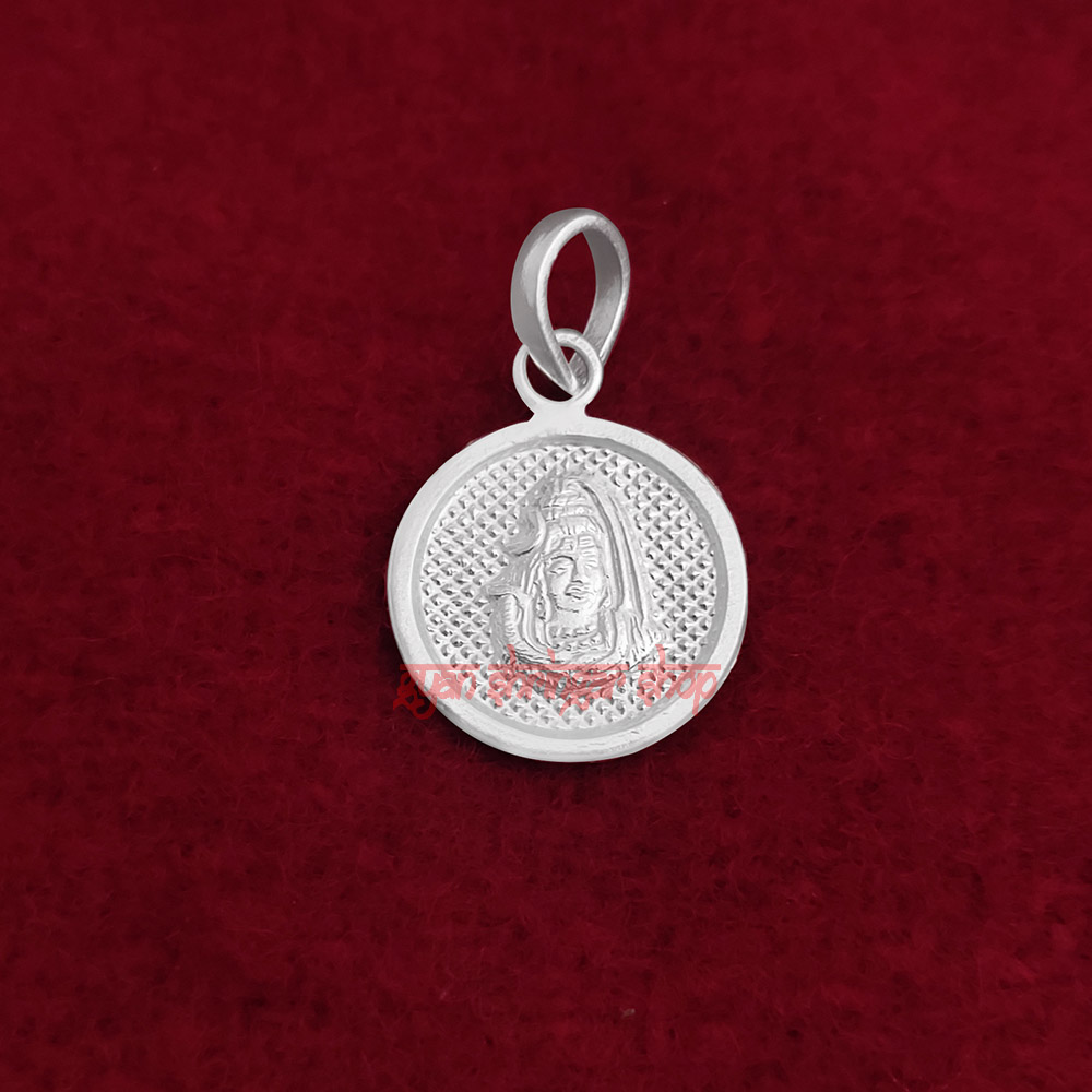 Round Shape Designer Shankar Bhagwant Locket in Pure Silver