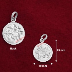 Ambe Mata Round Pendant in Pure Silver / Pure Sterling Silver A for Men and Women