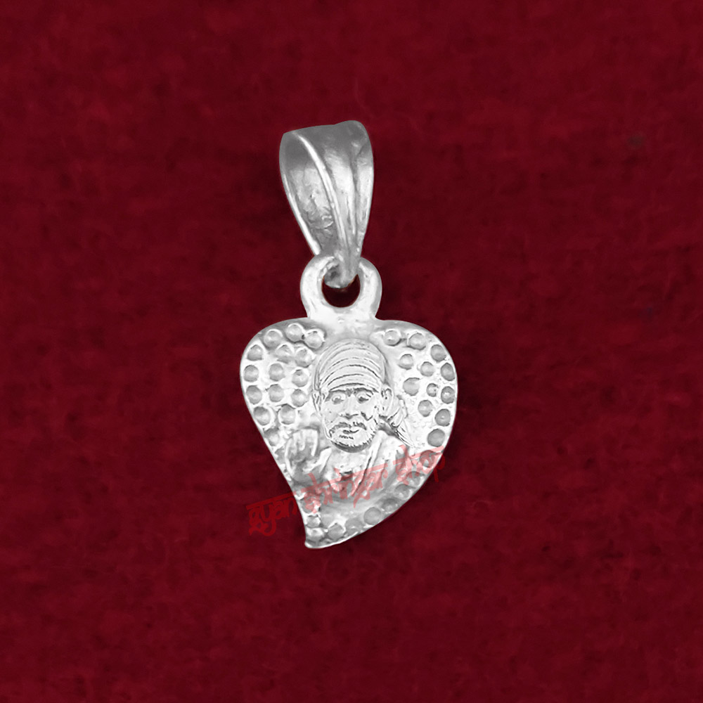 Sai Baba Leaf Shape Locket / Pendant in Pure Silver