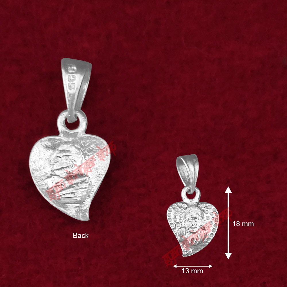 Sai Baba Leaf Shape Locket / Pendant in Pure Silver