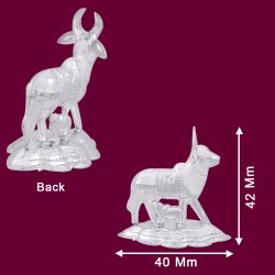 Cow and Calf Small Idol in Pure Silver, Cow and Calf Statue Idol for Pooja / Mandir decor / and gifting Purpose