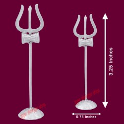 Bhagawan Shiva Trishul in Pure Silver, Trishul for Pooja/Mandir/Temple Spiritual Workship