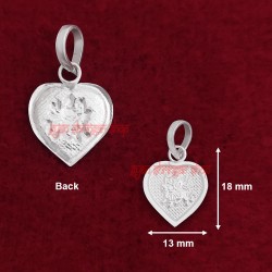 Ambe Mata Heart Design Pendant in Pure Silver / Pure Sterling Silver A for Men and Women