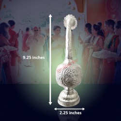 Attar Dani in German Silver / Engraved with Floral Design